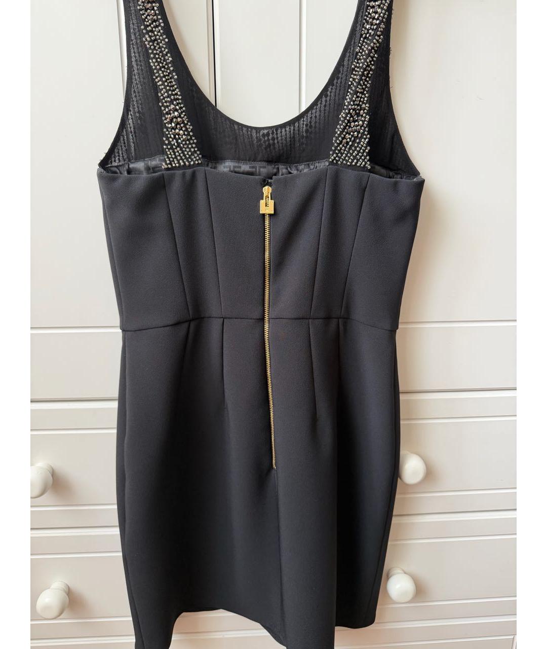 ELISABETTA FRANCHI Черное полиэстеровое коктейльное платье, фото 5