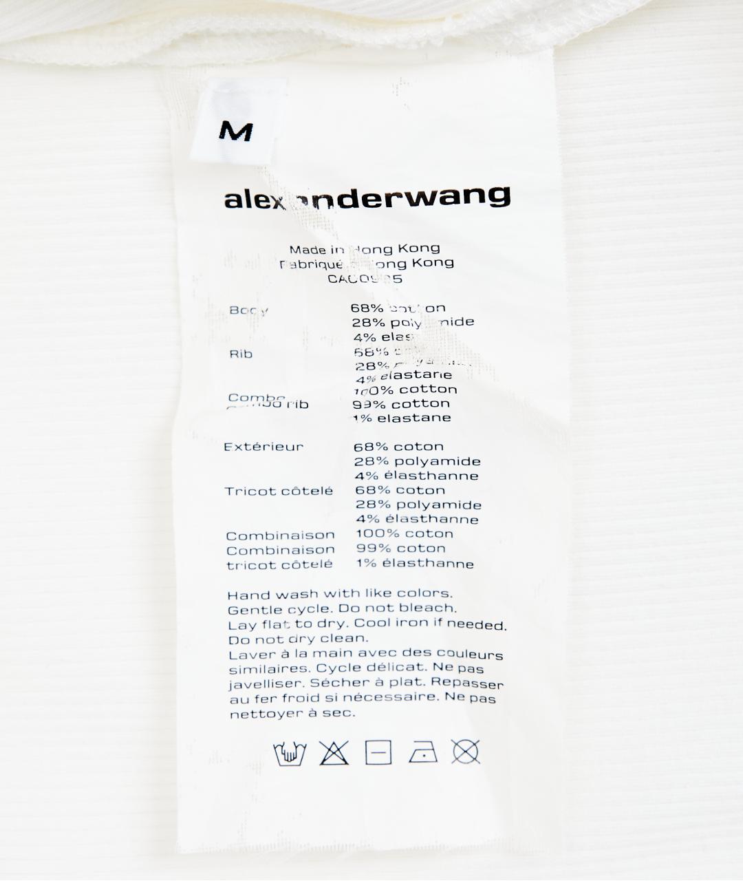 ALEXANDER WANG Белое хлопковое повседневное платье, фото 5