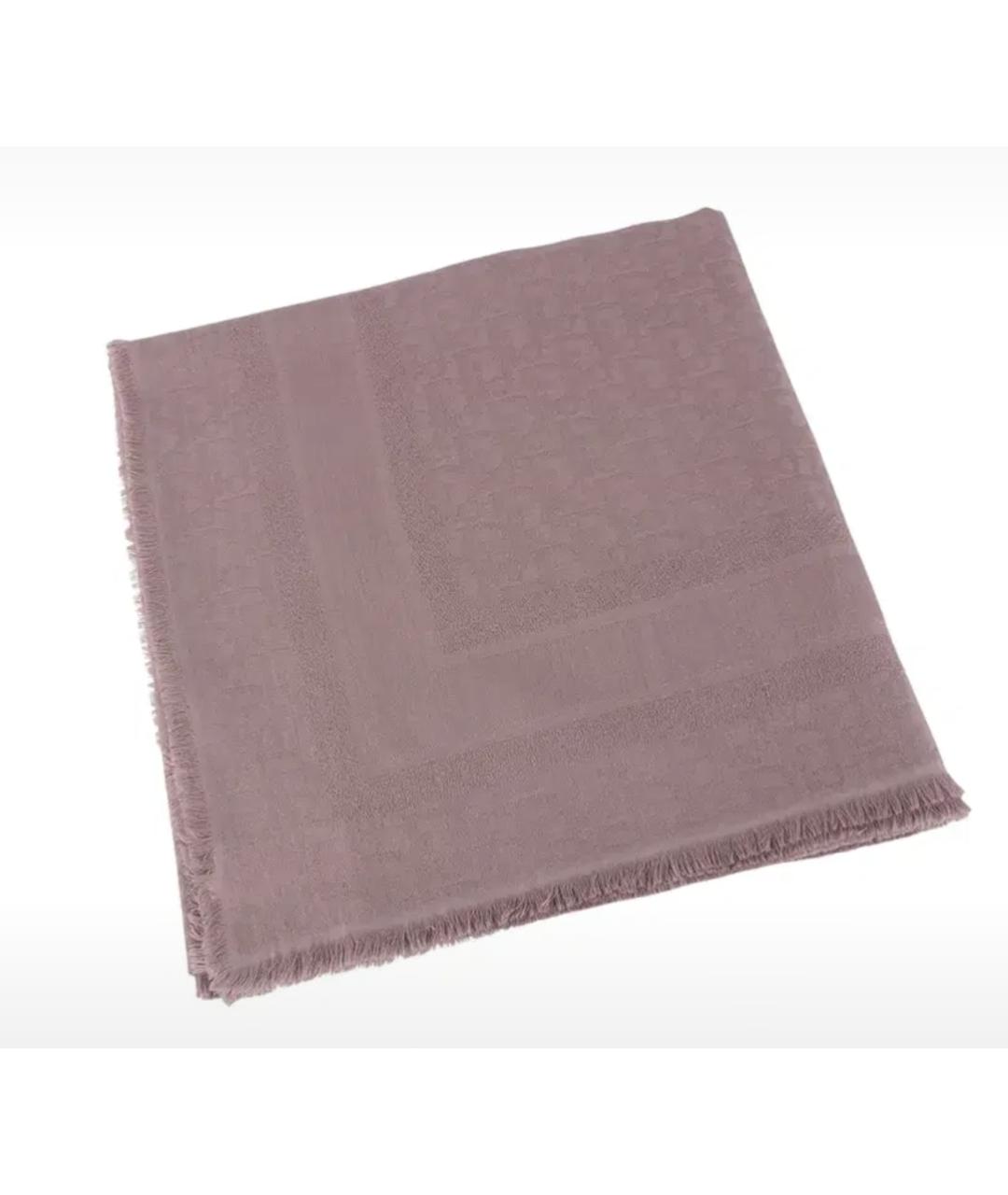 CHRISTIAN DIOR Розовый шерстяной платок, фото 3