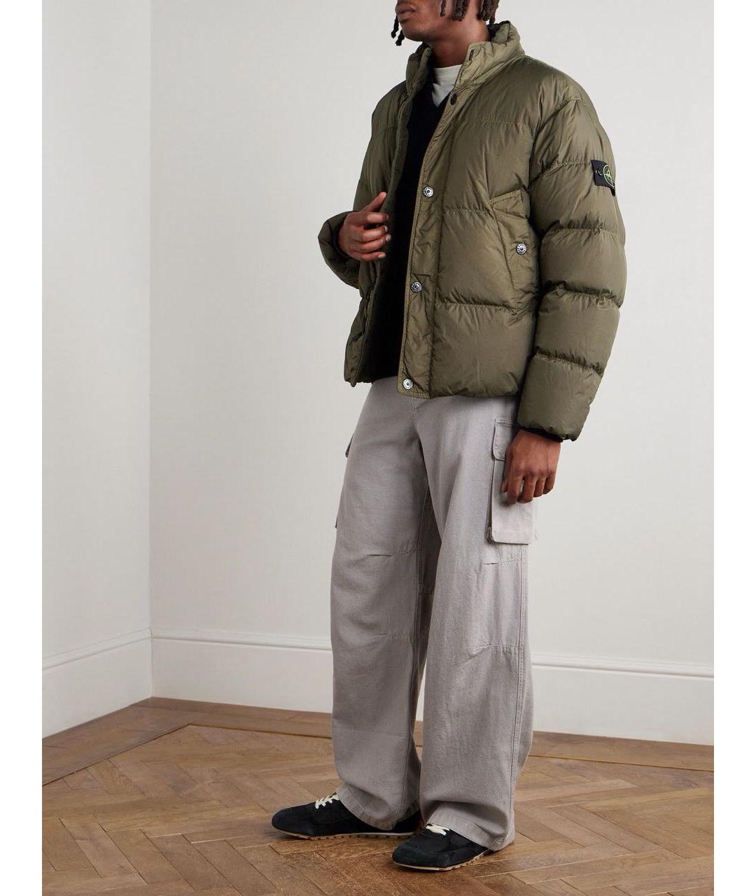 STONE ISLAND Хаки полиамидовая куртка, фото 3