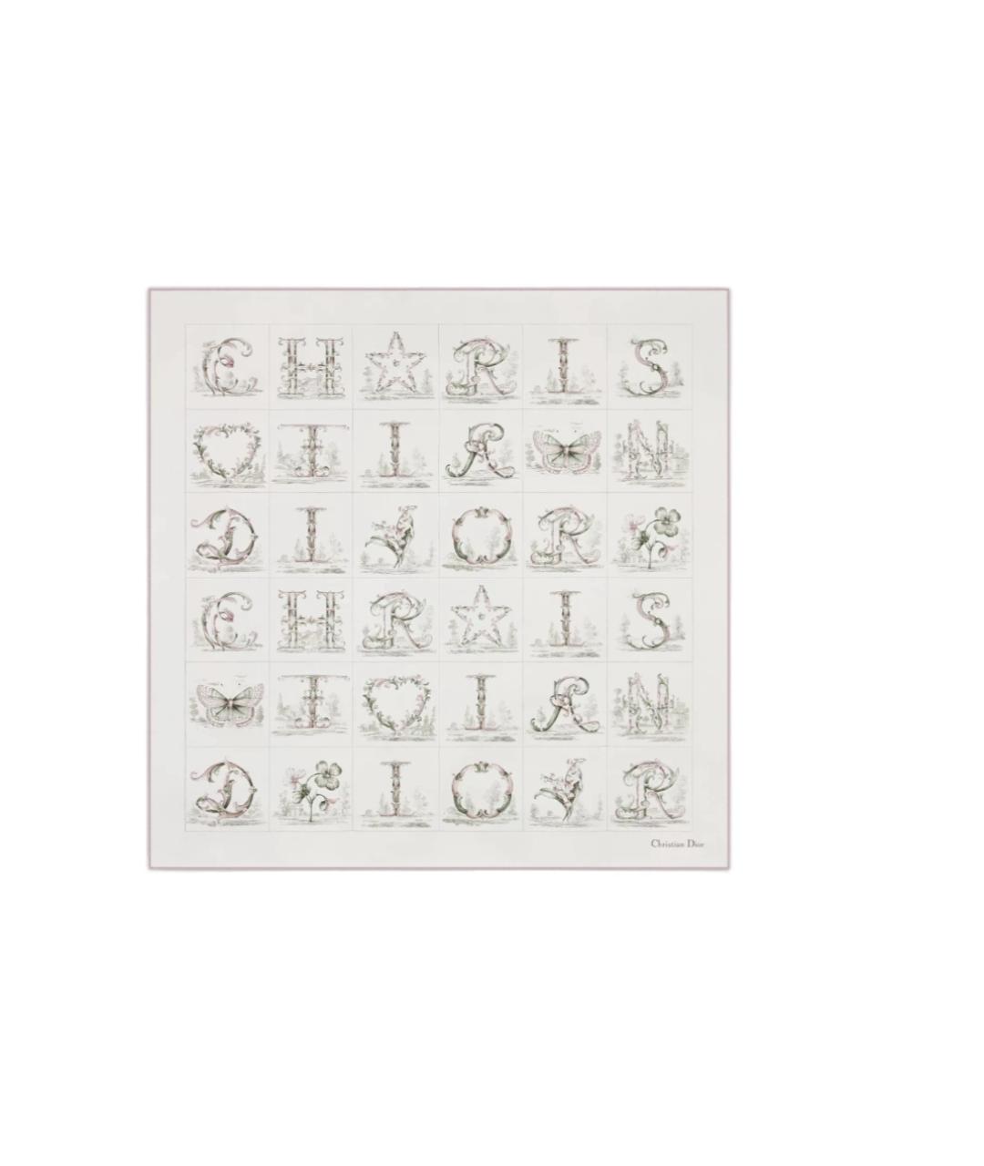 CHRISTIAN DIOR Бежевый шелковый платок, фото 3