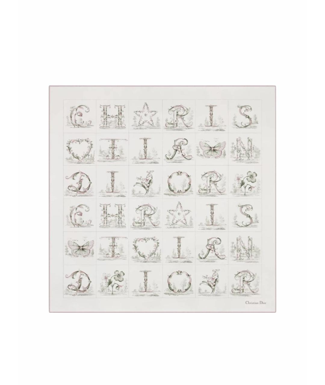 CHRISTIAN DIOR Бежевый шелковый платок, фото 1