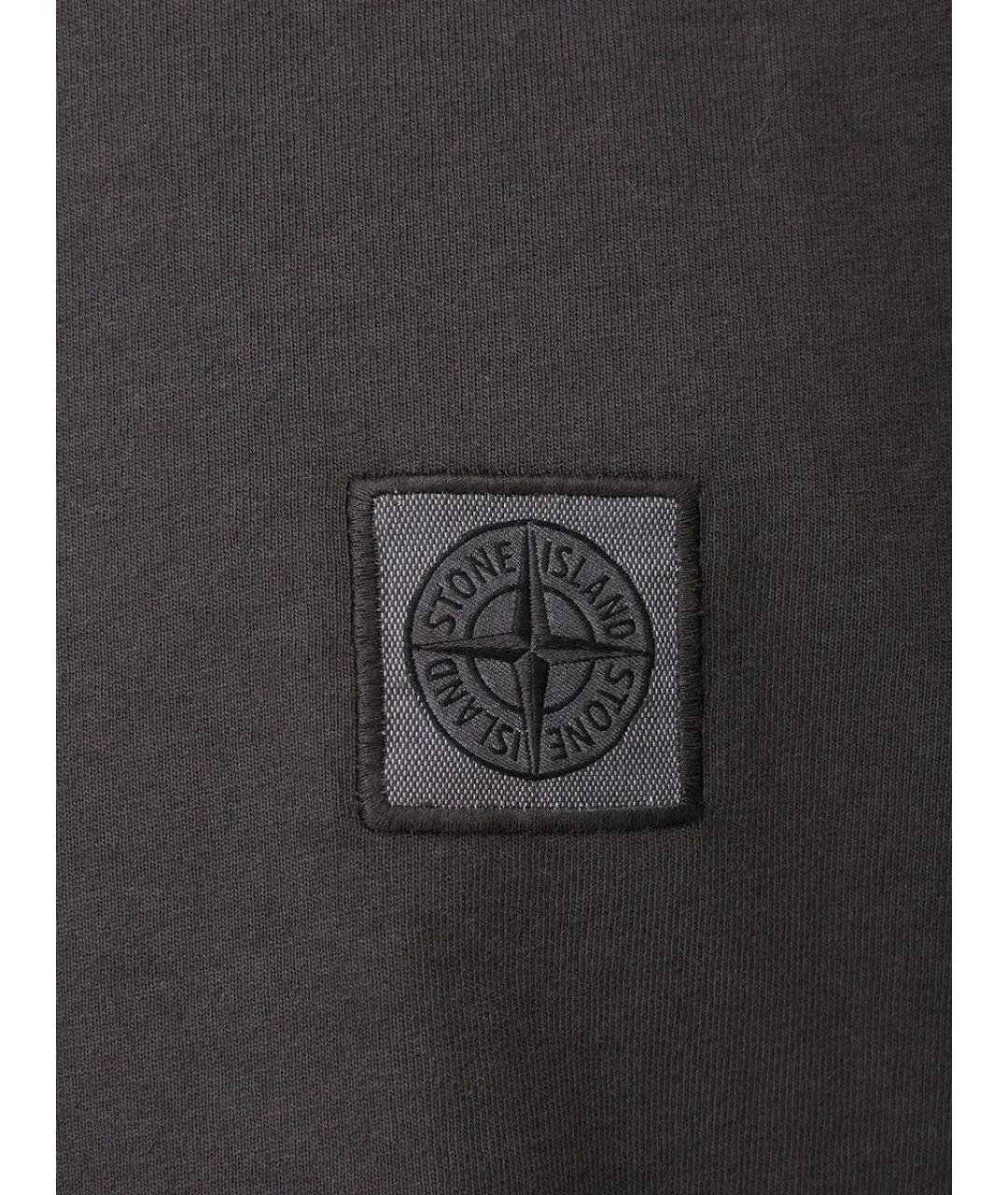 STONE ISLAND Серая хлопковая футболка, фото 6