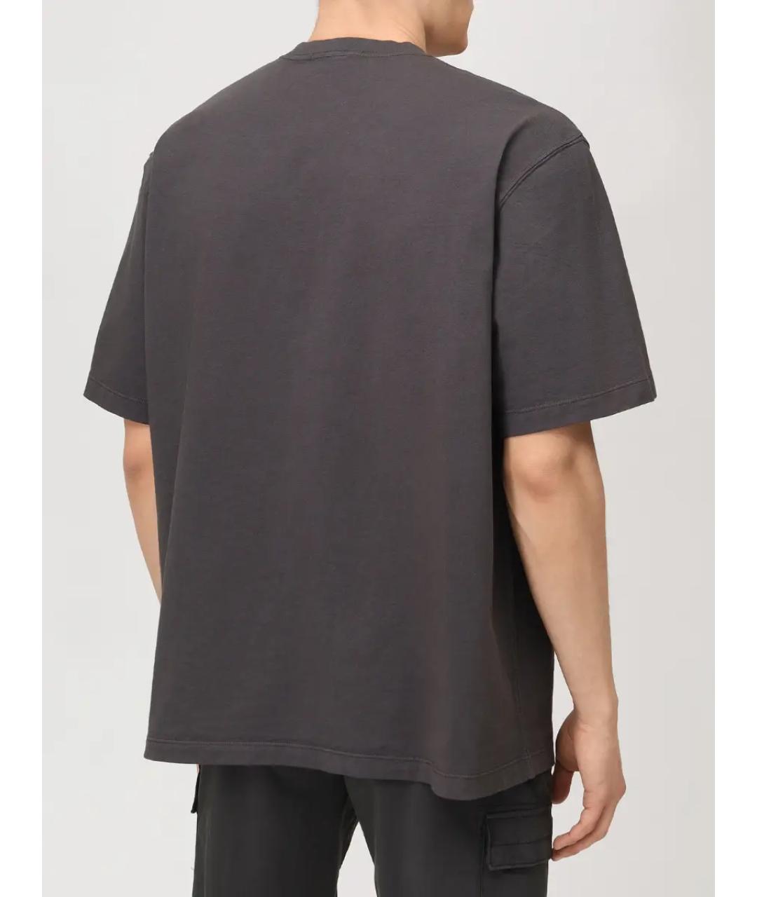 STONE ISLAND Серая хлопковая футболка, фото 3