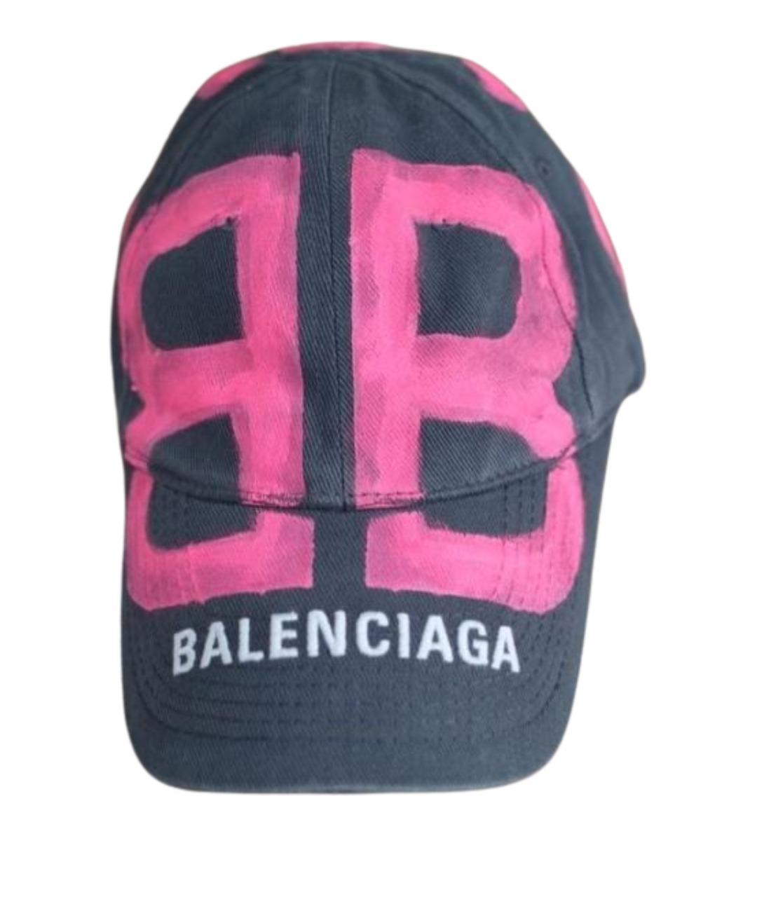 BALENCIAGA Темно-синяя хлопковая кепка, фото 1