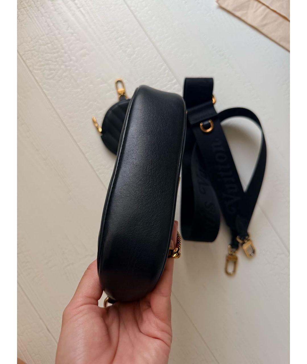 LOUIS VUITTON Черная кожаная сумка через плечо, фото 4