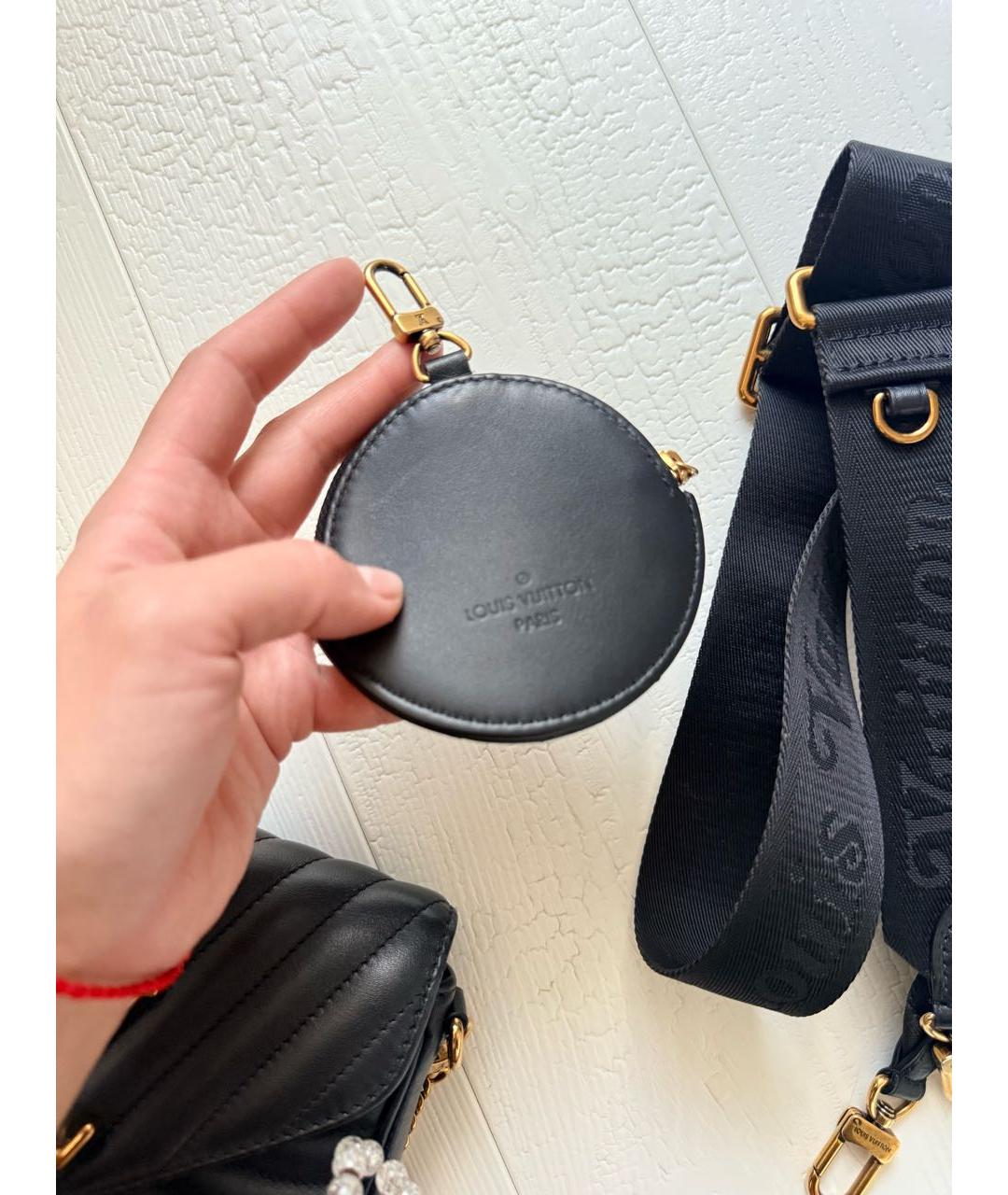 LOUIS VUITTON Черная кожаная сумка через плечо, фото 7