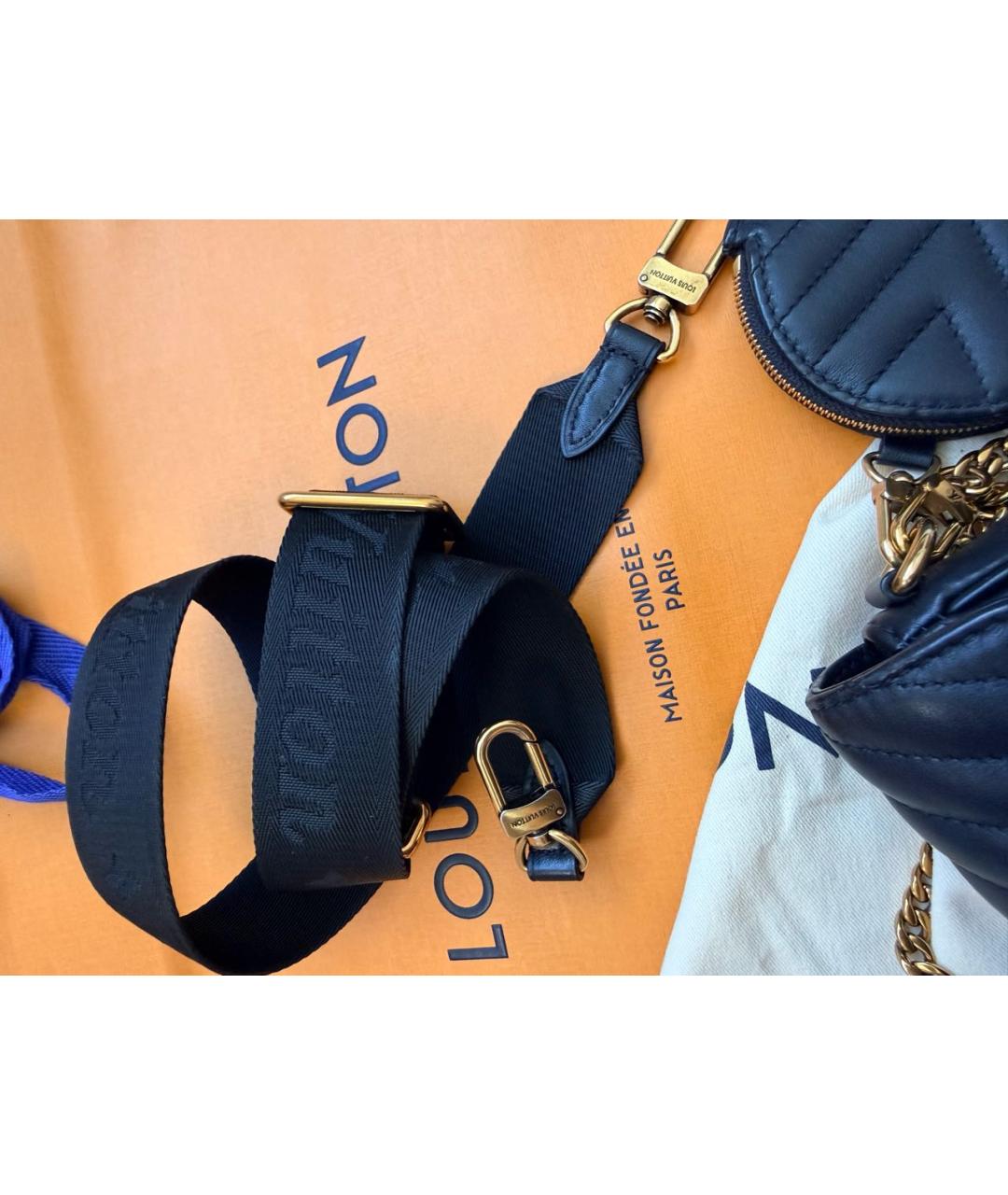 LOUIS VUITTON Черная кожаная сумка через плечо, фото 5