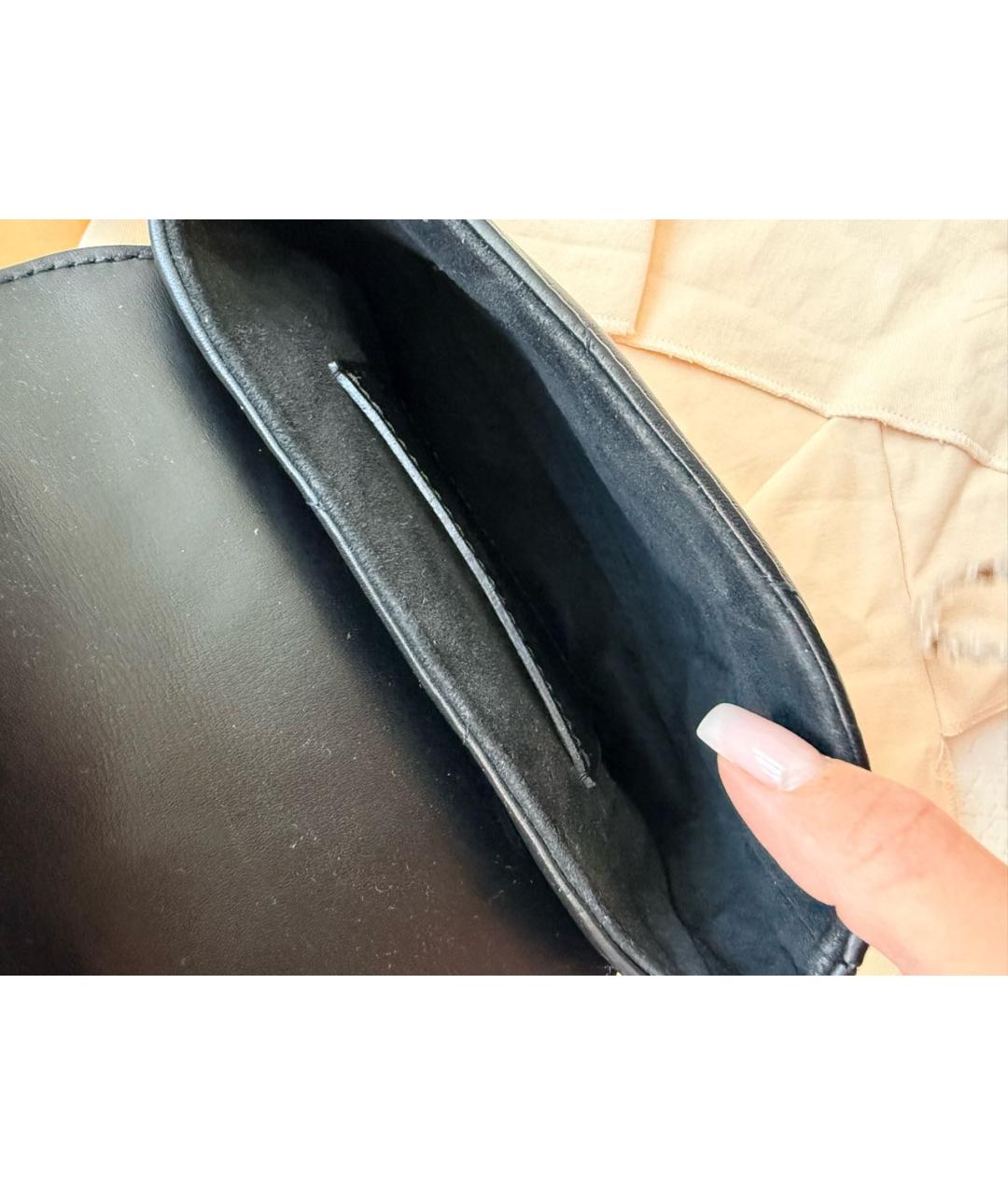 LOUIS VUITTON Черная кожаная сумка через плечо, фото 3
