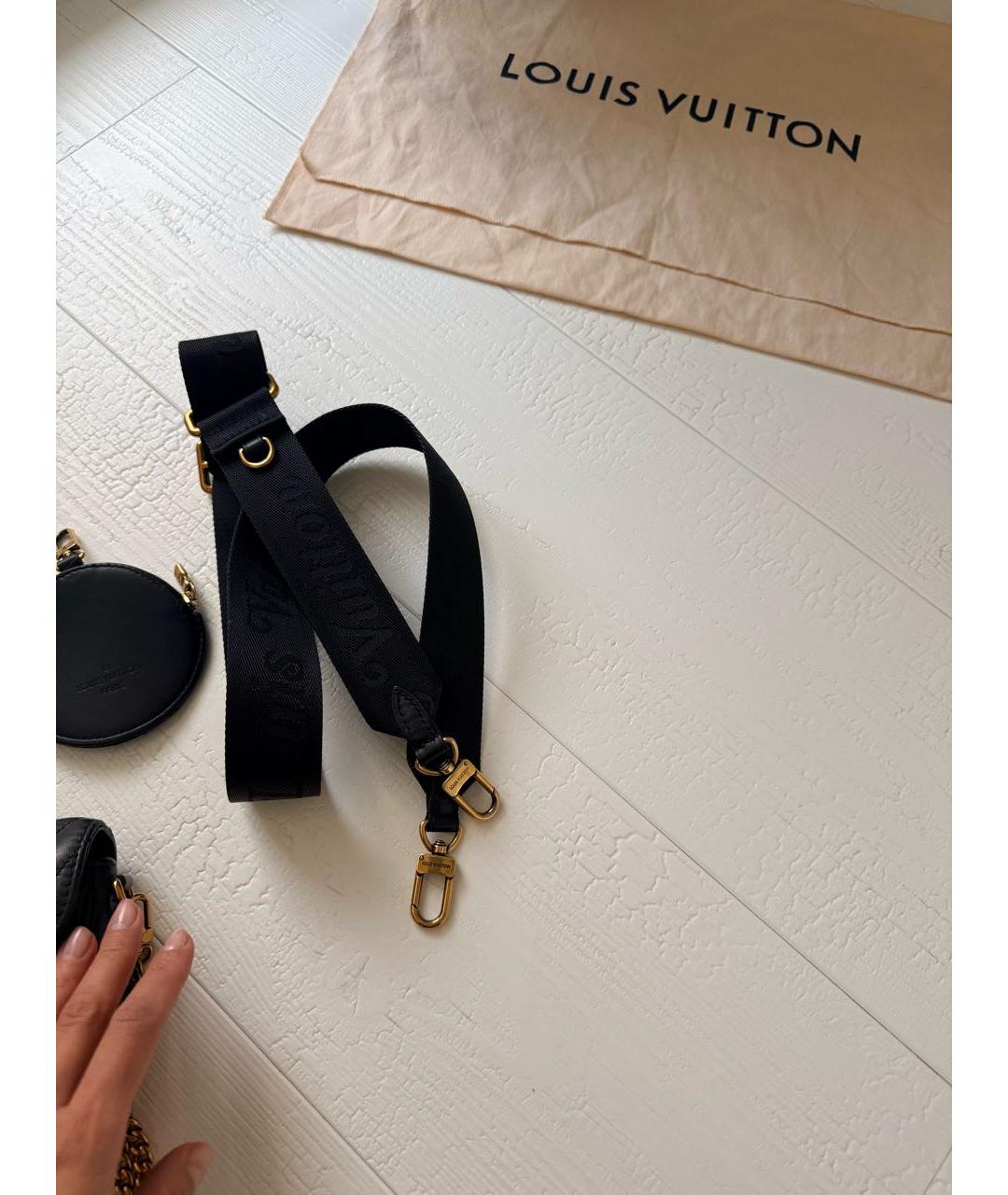 LOUIS VUITTON Черная кожаная сумка через плечо, фото 8