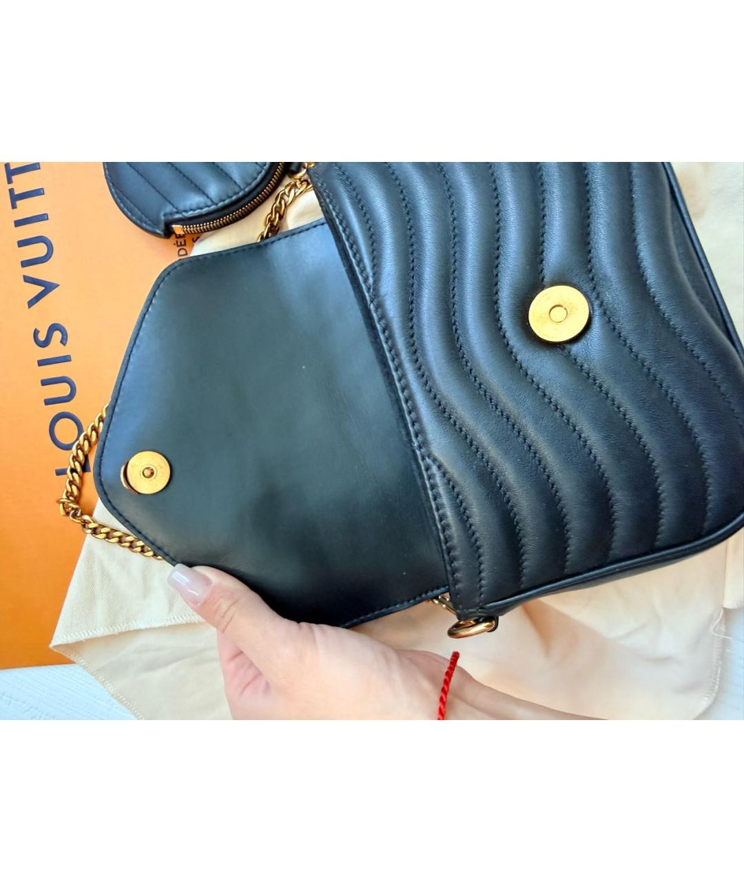 LOUIS VUITTON Черная кожаная сумка через плечо, фото 2