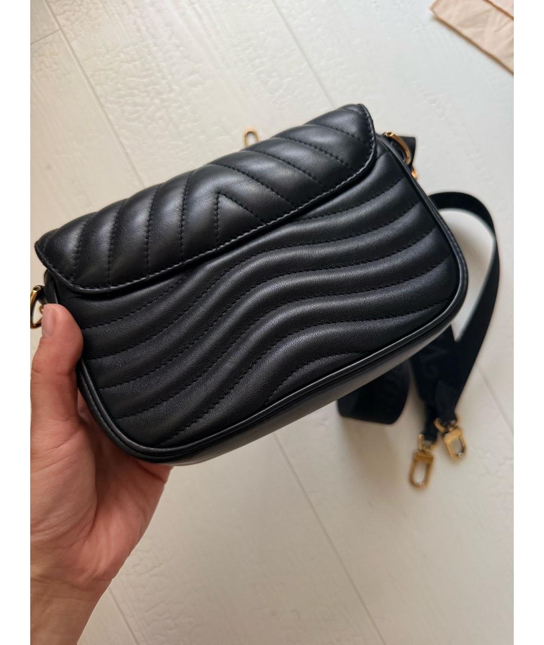 LOUIS VUITTON Черная кожаная сумка через плечо, фото 3