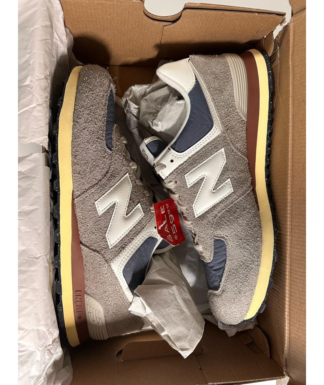 NEW BALANCE Бежевые замшевые низкие кроссовки / кеды, фото 2