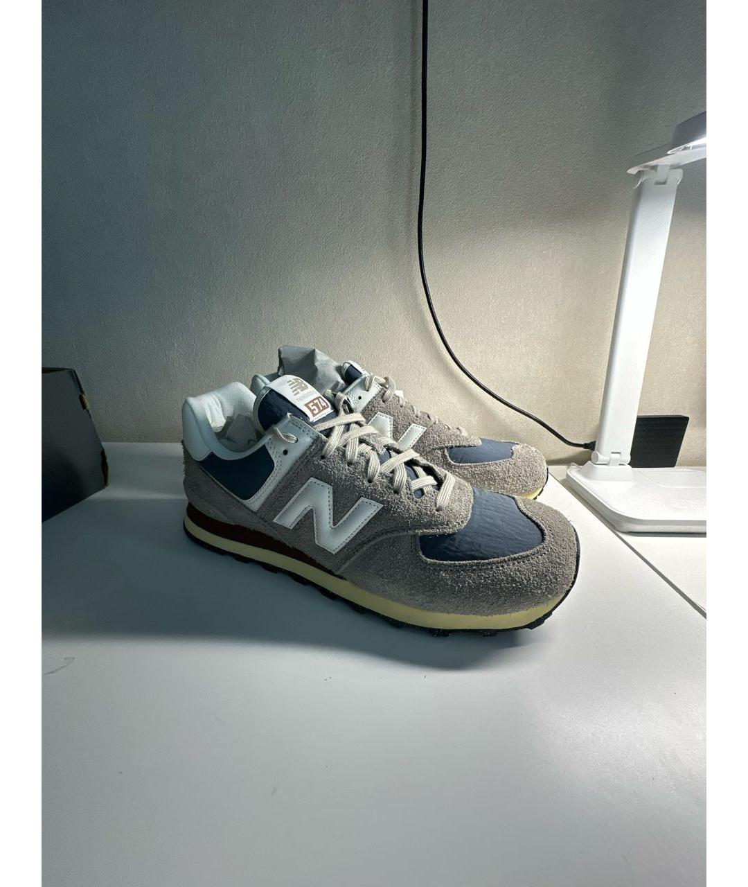 NEW BALANCE Бежевые замшевые низкие кроссовки / кеды, фото 4