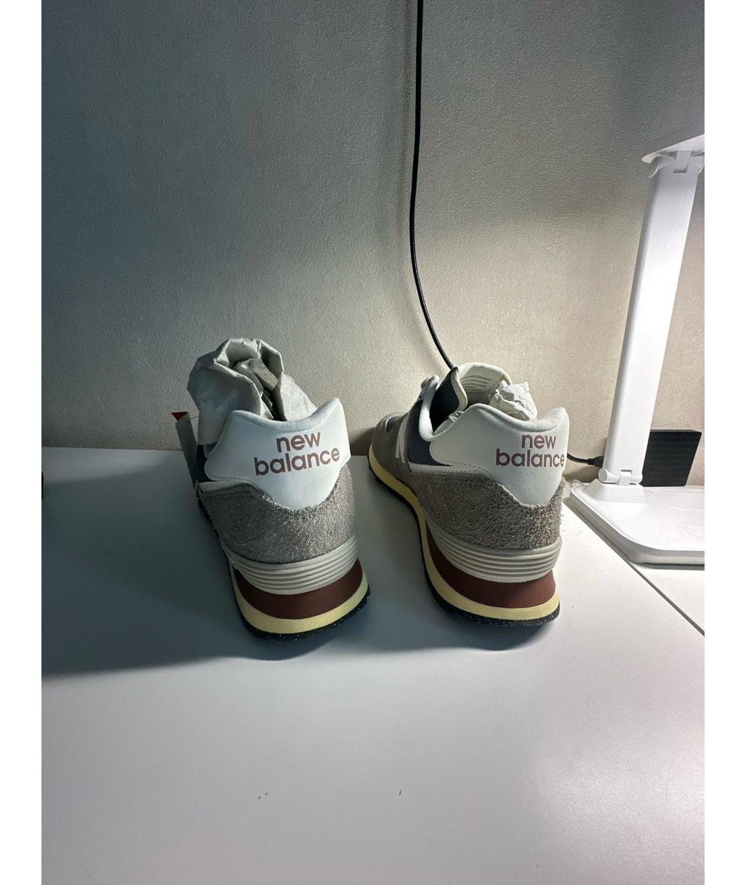 NEW BALANCE Бежевые замшевые низкие кроссовки / кеды, фото 3