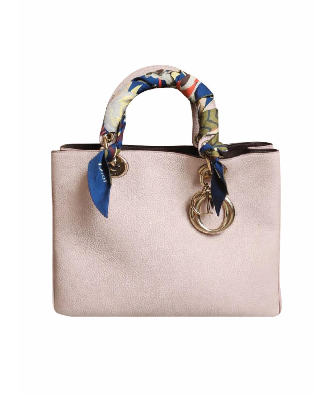 CHRISTIAN DIOR Бежевая кожаная сумка с короткими ручками, фото 1