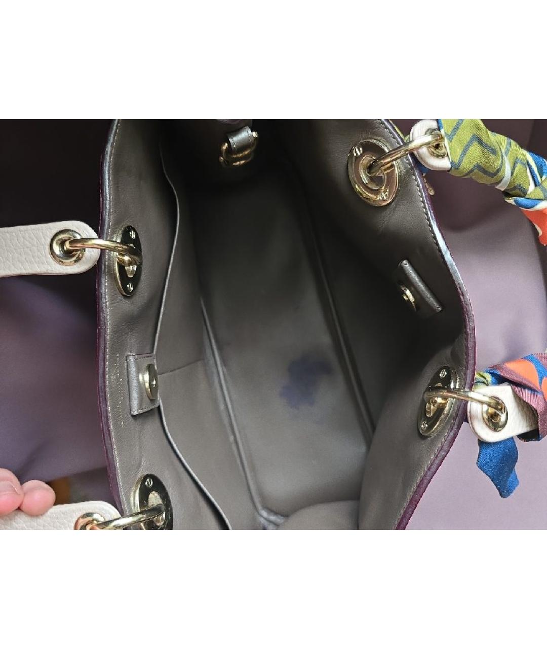 CHRISTIAN DIOR Бежевая кожаная сумка с короткими ручками, фото 8