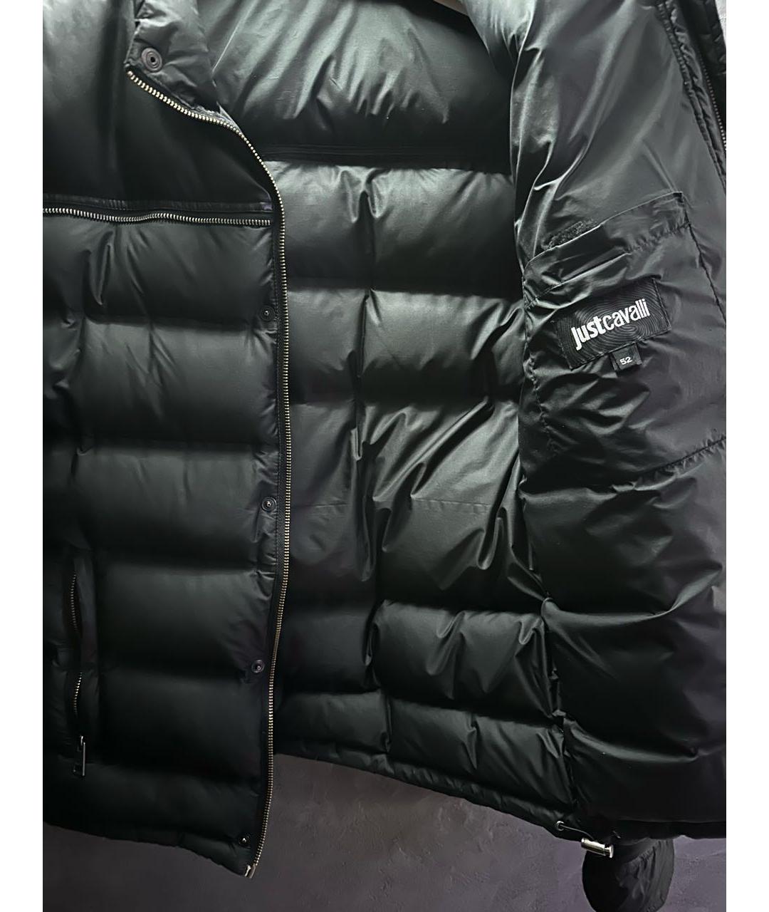 JUST CAVALLI Черный кожаный пуховик, фото 3