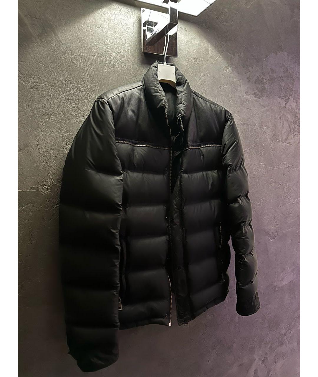 JUST CAVALLI Черный кожаный пуховик, фото 5