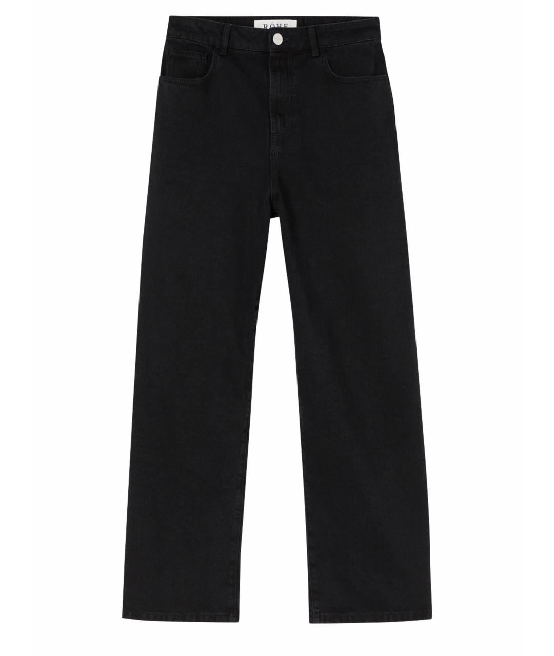 ROHE Черные хлопковые прямые джинсы, фото 1
