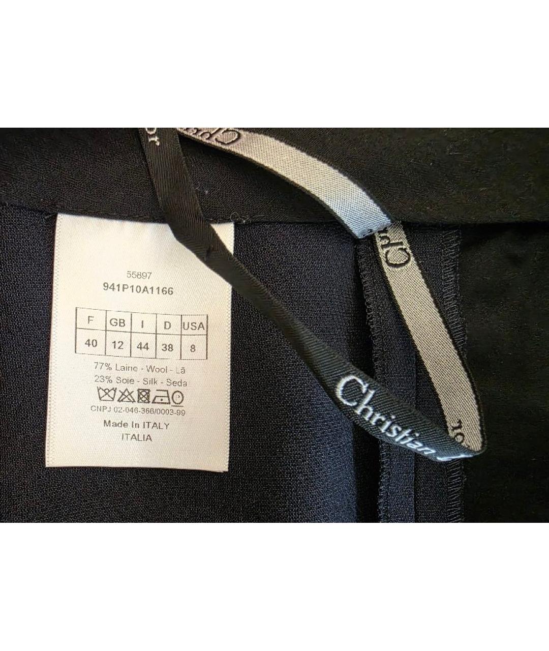 CHRISTIAN DIOR Темно-синие шерстяные прямые брюки, фото 2