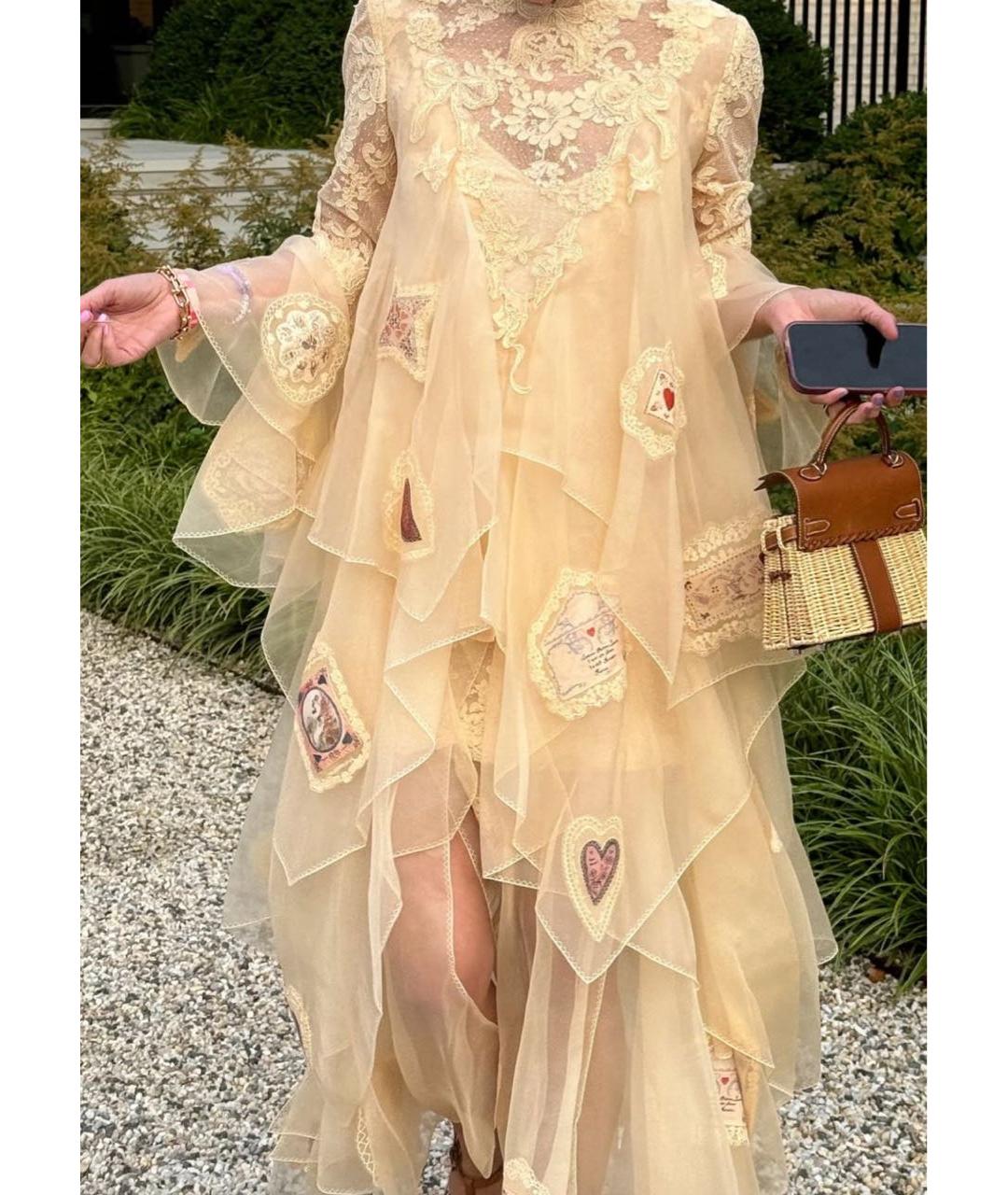 ZIMMERMANN Желтое шифоновое коктейльное платье, фото 8