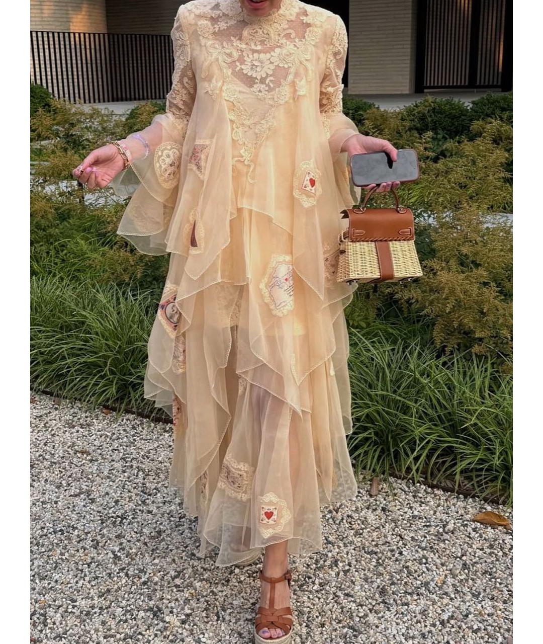 ZIMMERMANN Желтое шифоновое коктейльное платье, фото 2