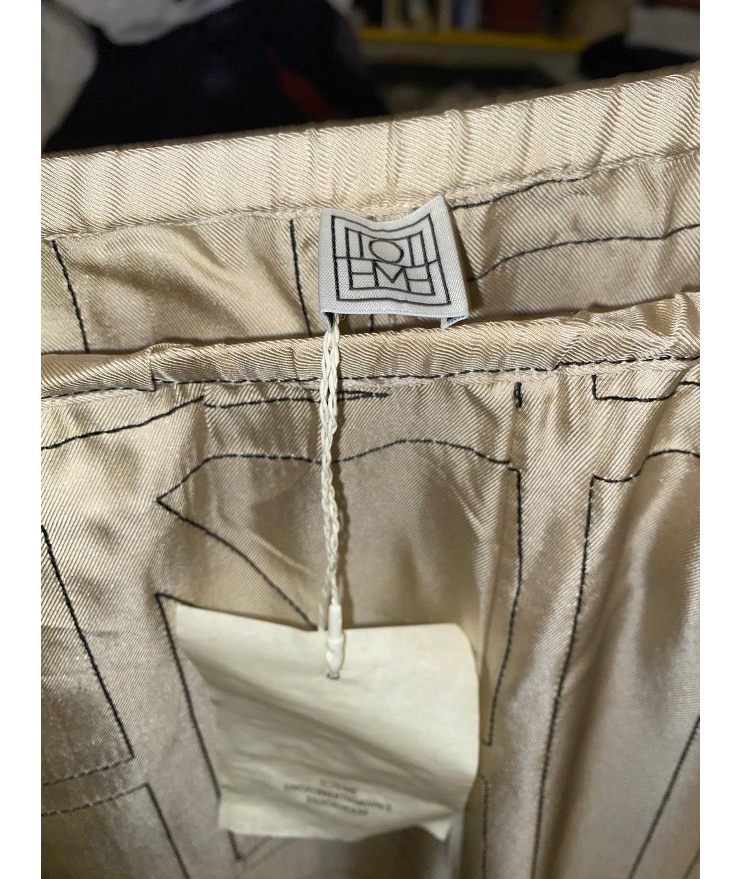 TOTEME Горчичные шелковые прямые брюки, фото 3