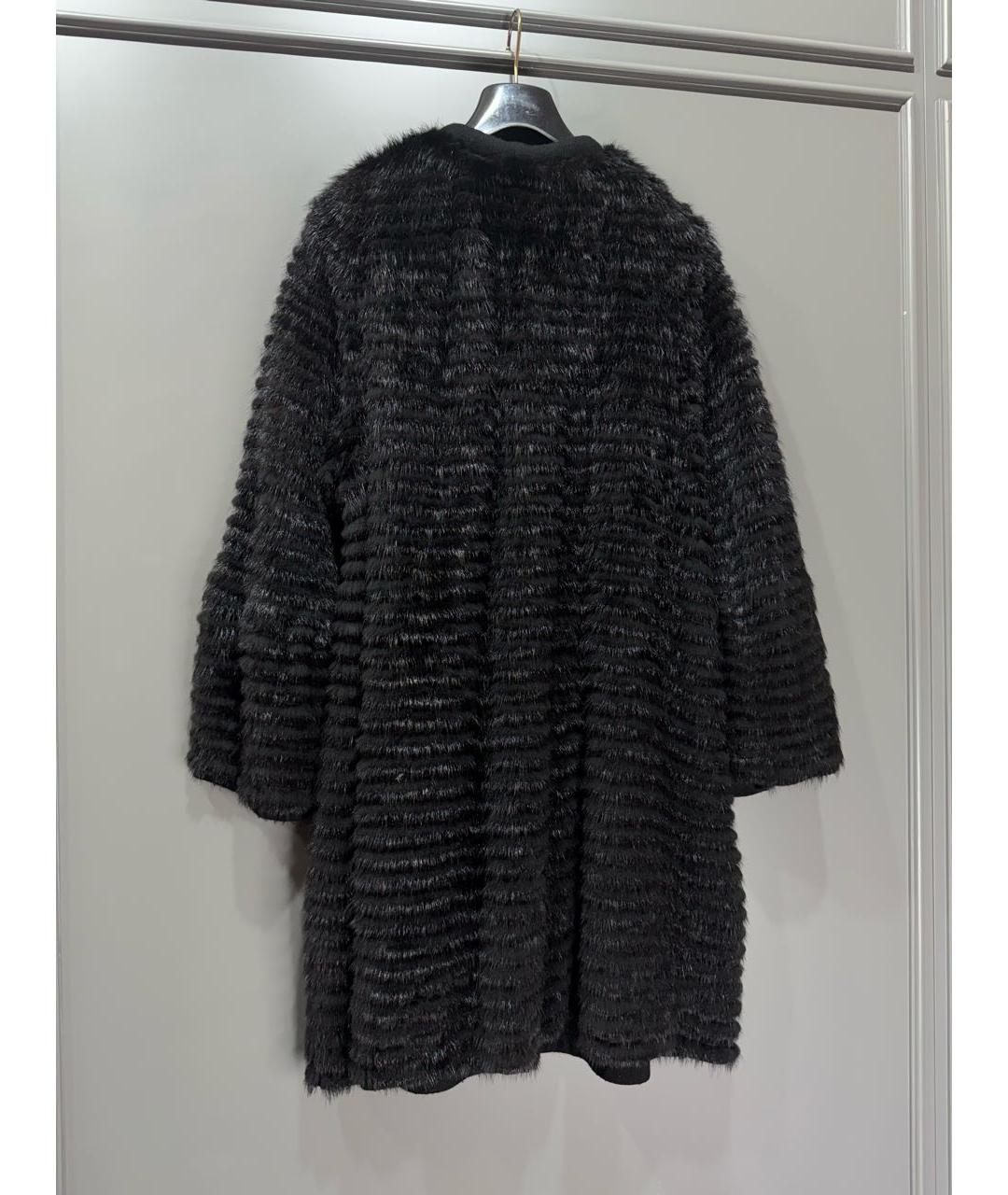 GIULIANA TESO Черное меховое пальто, фото 2