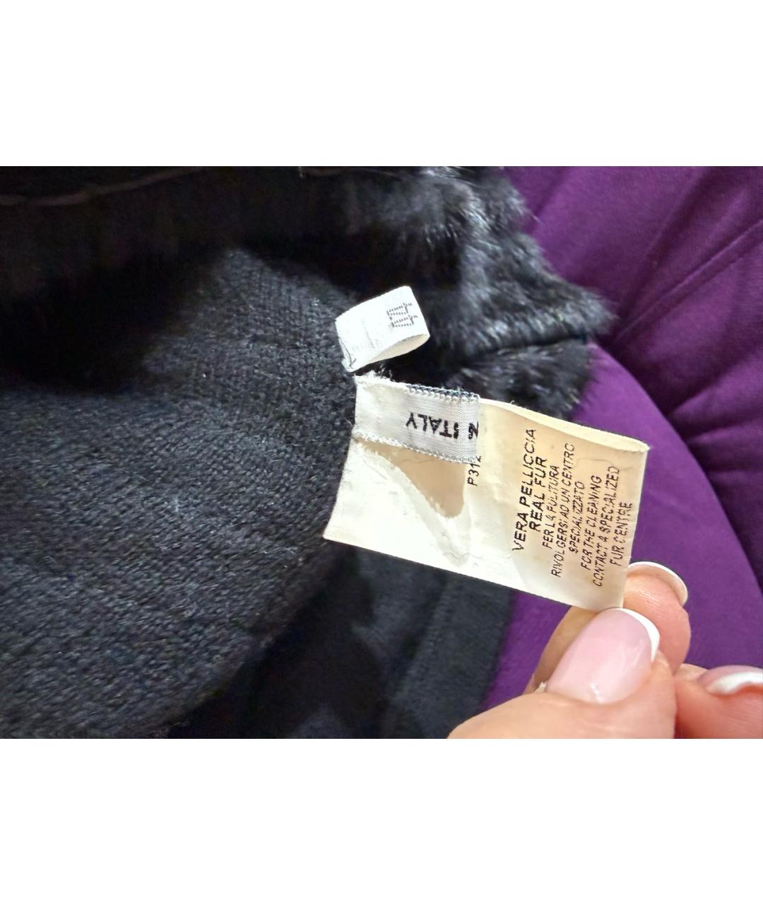 GIULIANA TESO Черное меховое пальто, фото 5