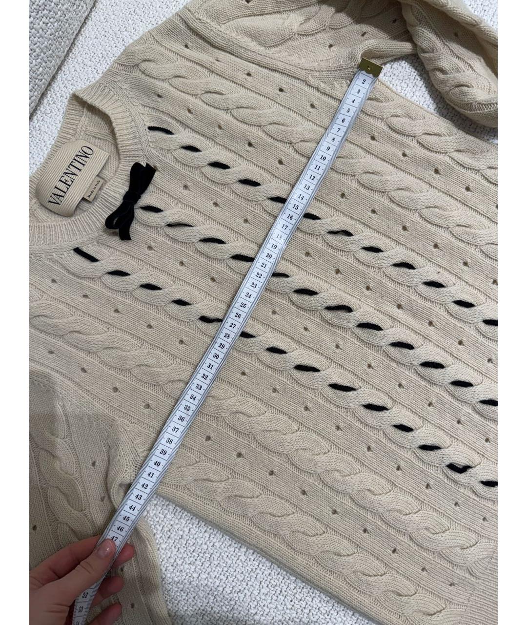 VALENTINO Золотой хлопковый джемпер / свитер, фото 6