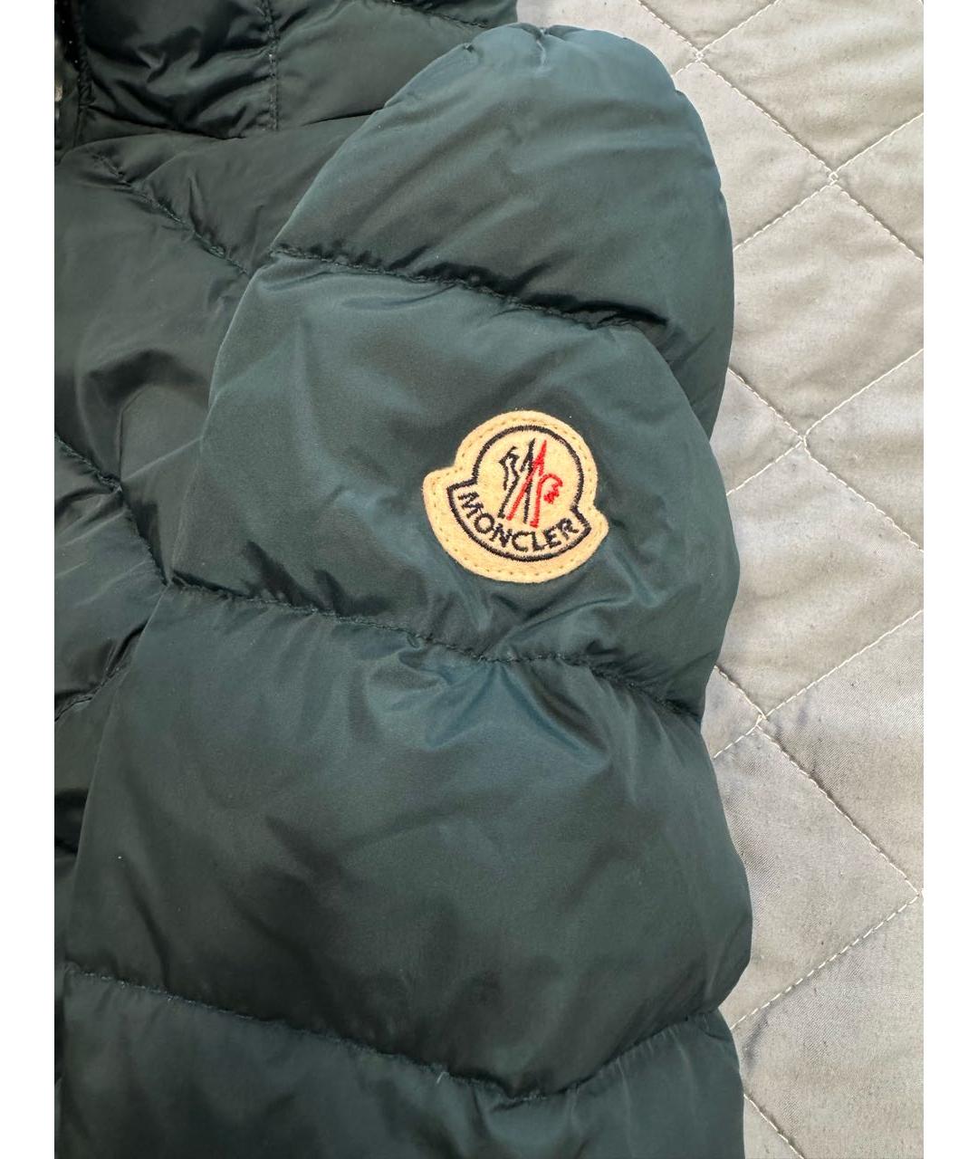 MONCLER Зеленый пуховик, фото 4