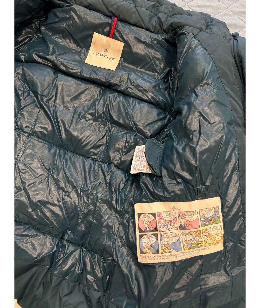 MONCLER Зеленый пуховик, фото 3