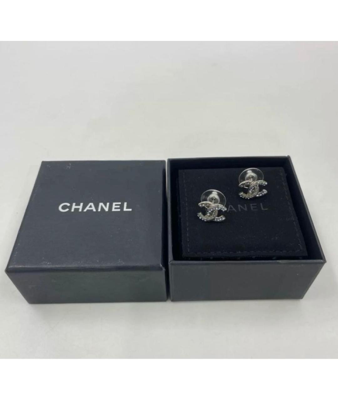 CHANEL Серебряные металлические серьги, фото 2