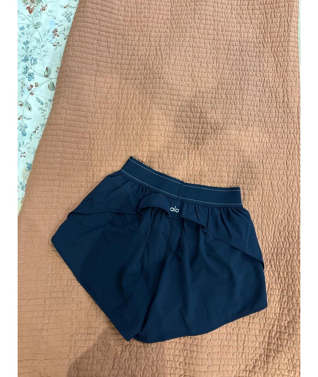 ALO YOGA Темно-синие полиэстеровые спортивные брюки и шорты, фото 2