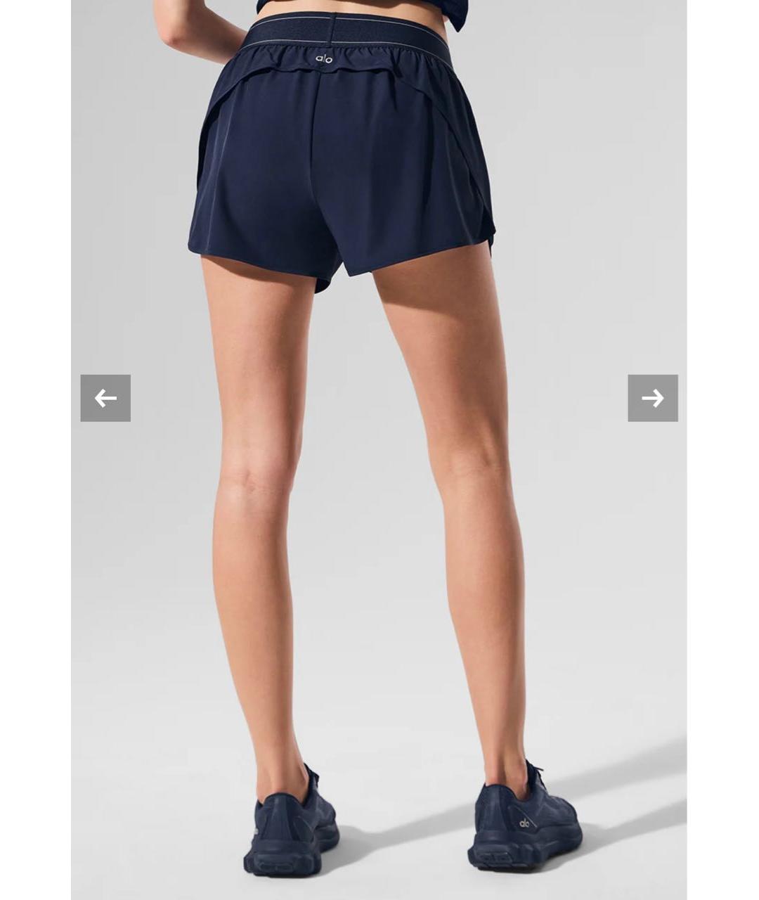 ALO YOGA Темно-синие полиэстеровые спортивные брюки и шорты, фото 7