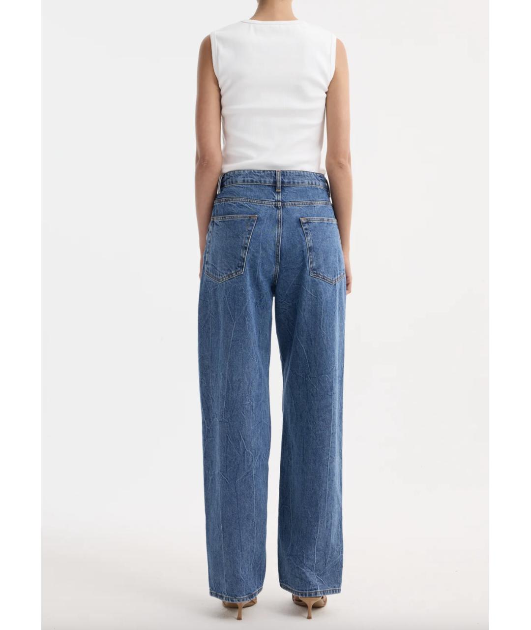ROHE Синие хлопковые прямые джинсы, фото 3