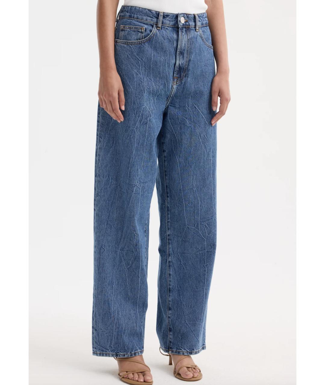 ROHE Синие хлопковые прямые джинсы, фото 2