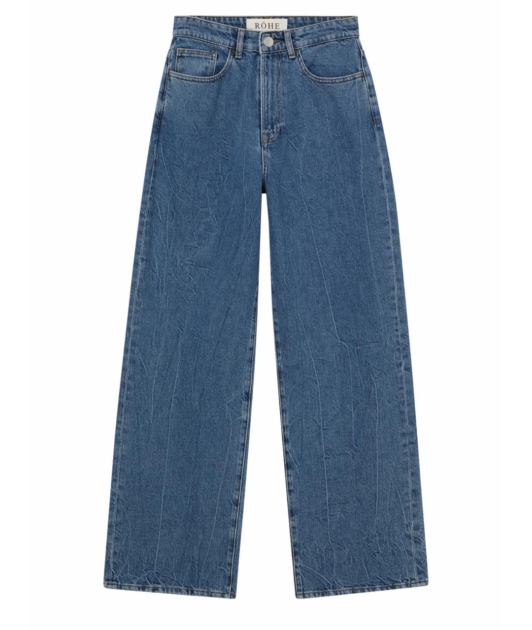 ROHE Синие хлопковые прямые джинсы, фото 1