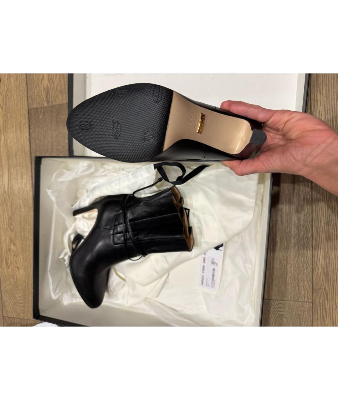 GUCCI Черные кожаные полусапоги, фото 7