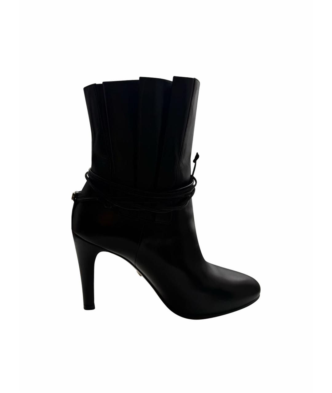 GUCCI Черные кожаные полусапоги, фото 1