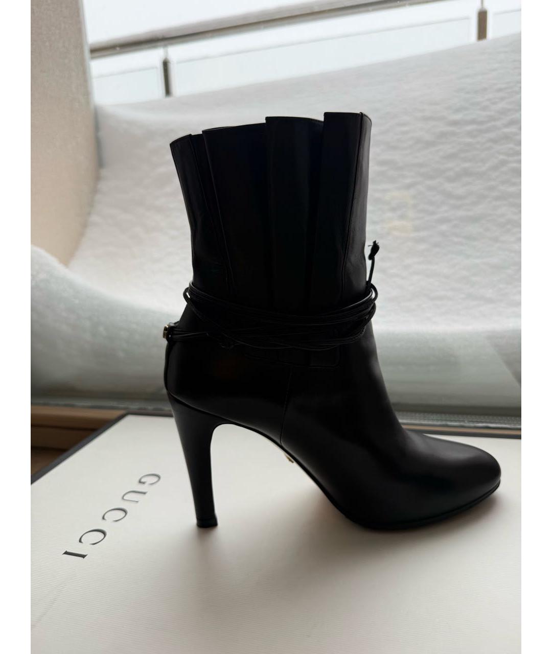 GUCCI Черные кожаные полусапоги, фото 8