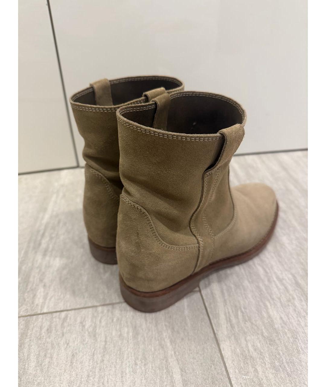 ISABEL MARANT Хаки замшевые полусапоги, фото 3