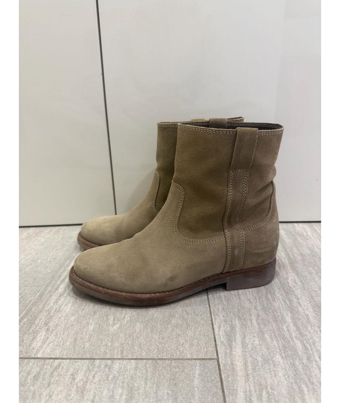 ISABEL MARANT Хаки замшевые полусапоги, фото 7