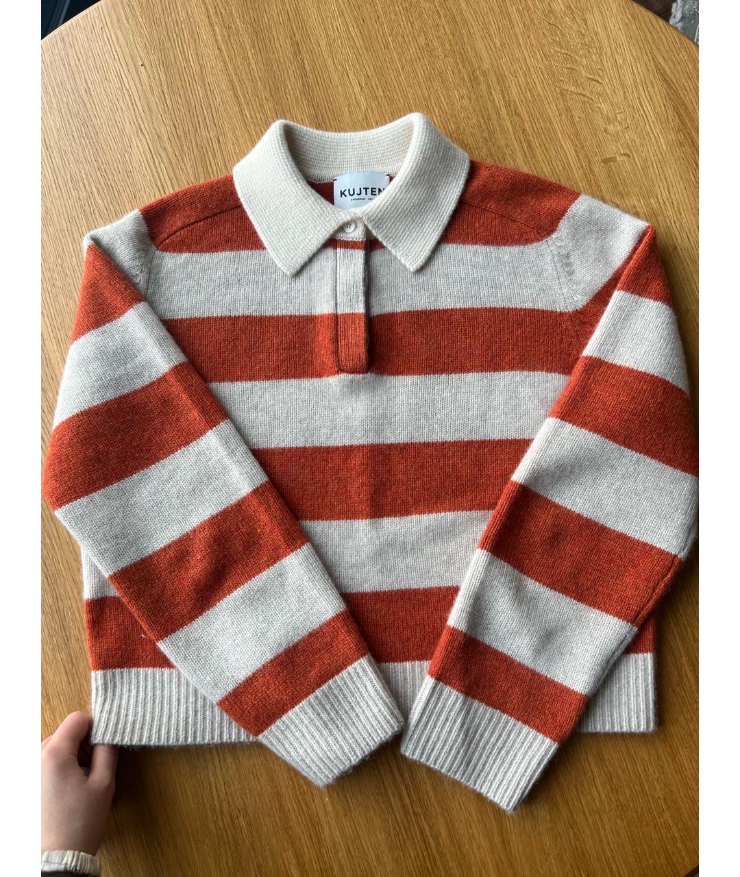 KUJITEN Оранжевый хлопковый джемпер / свитер, фото 2