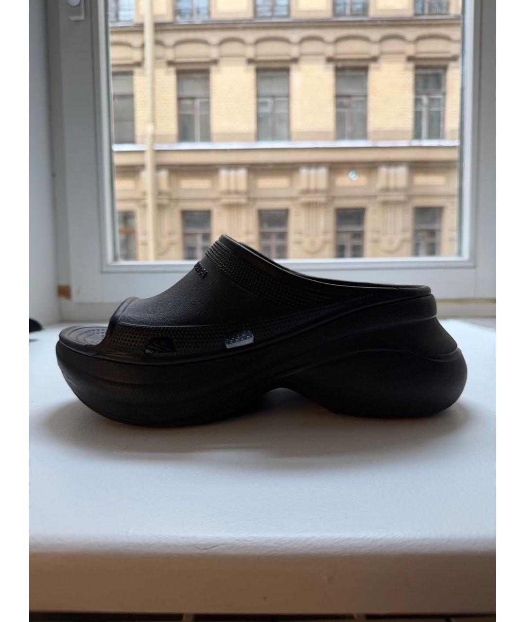 BALENCIAGA Черные резиновые сабо, фото 9