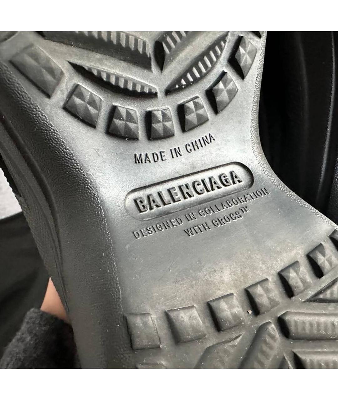 BALENCIAGA Черные резиновые сабо, фото 8