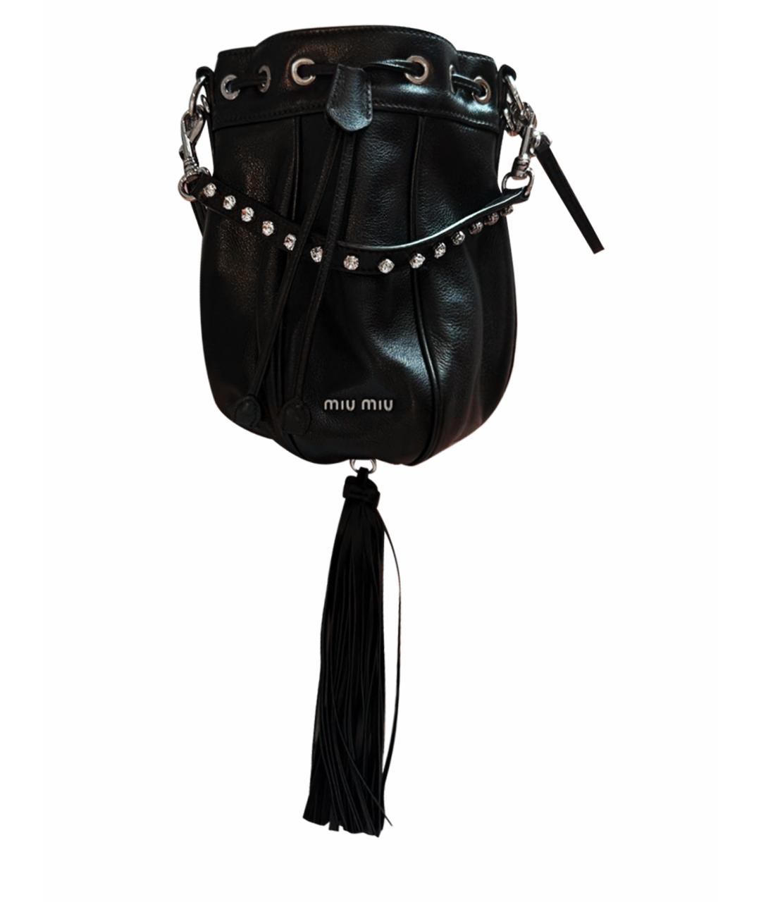 MIU MIU Черная кожаная сумка через плечо, фото 1