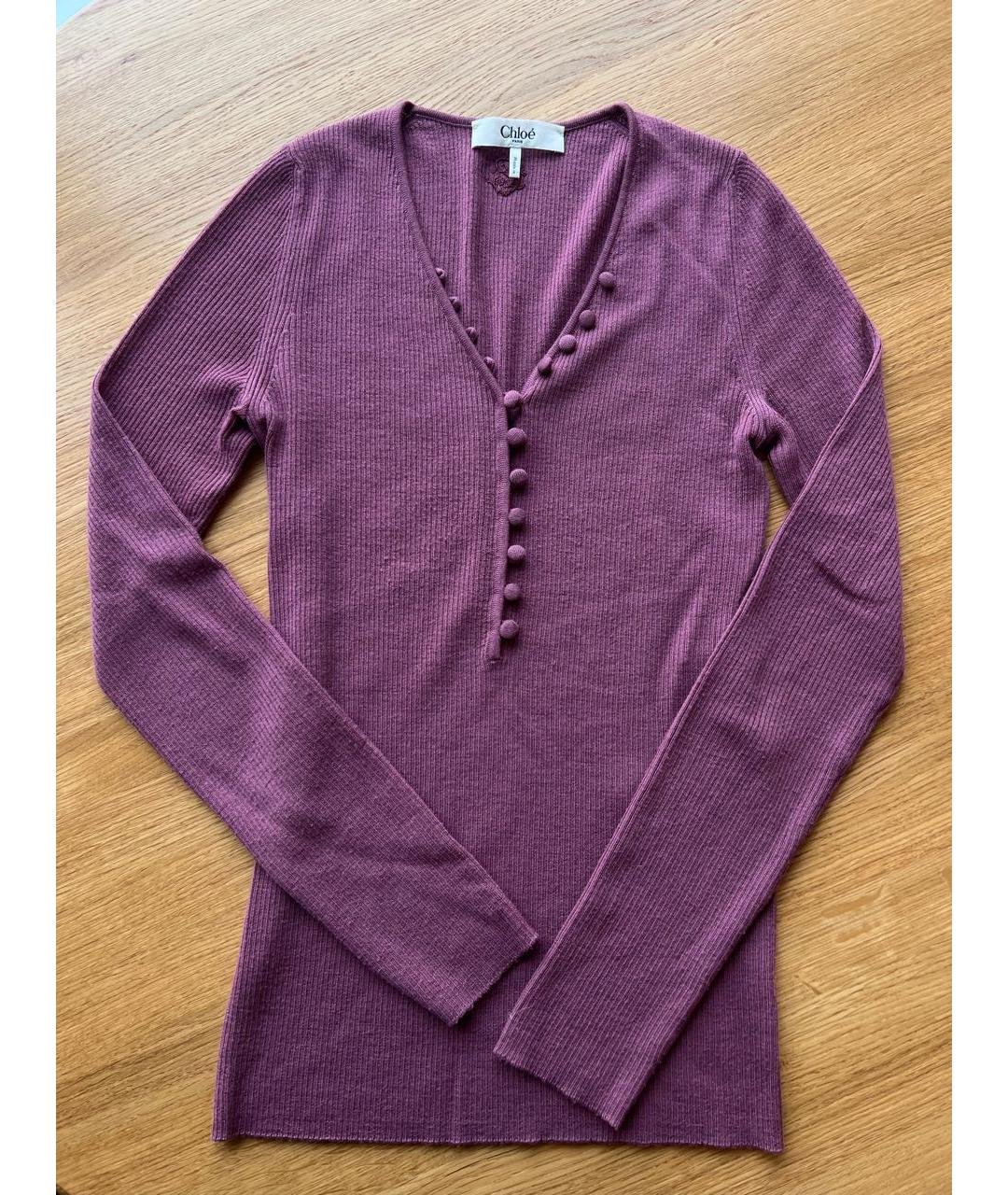 CHLOE Коралловый шерстяной джемпер / свитер, фото 8