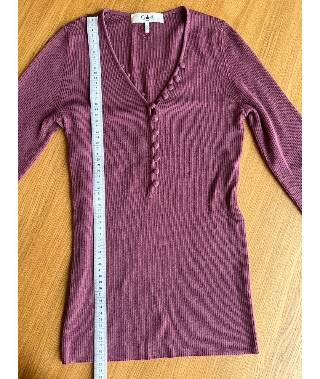 CHLOE Коралловый шерстяной джемпер / свитер, фото 4